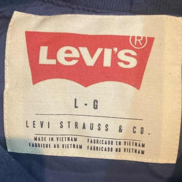 Vintage men’s Levi’s nylon dark denim lightweight shirt jacket shacket large - Picture 7 of 9